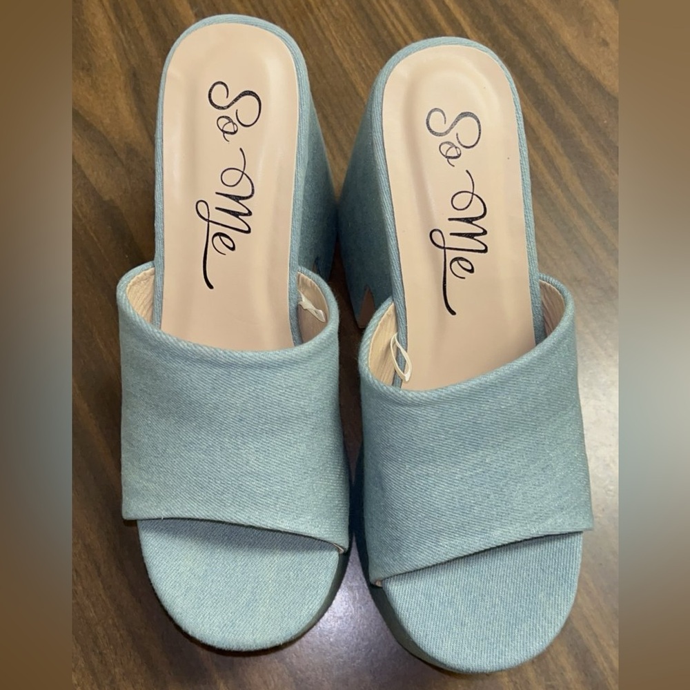 Denim Wedges Size 7